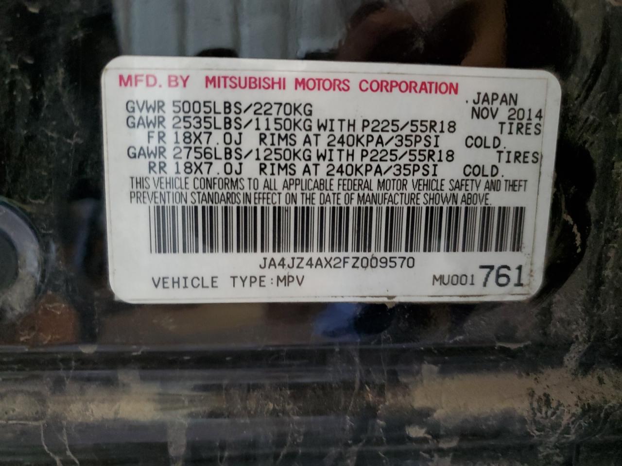 2015 MITSUBISHI outlander