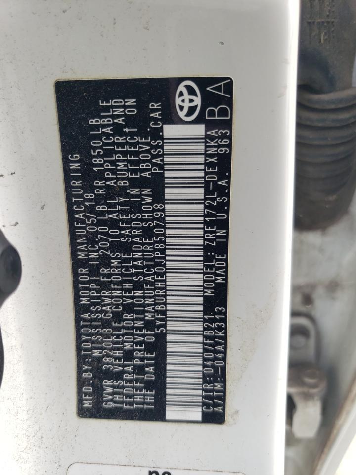 2018 TOYOTA COROLLA