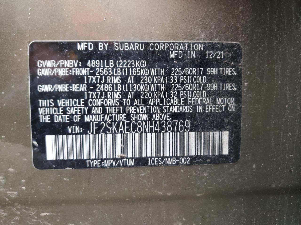 2022 SUBARU FORESTER