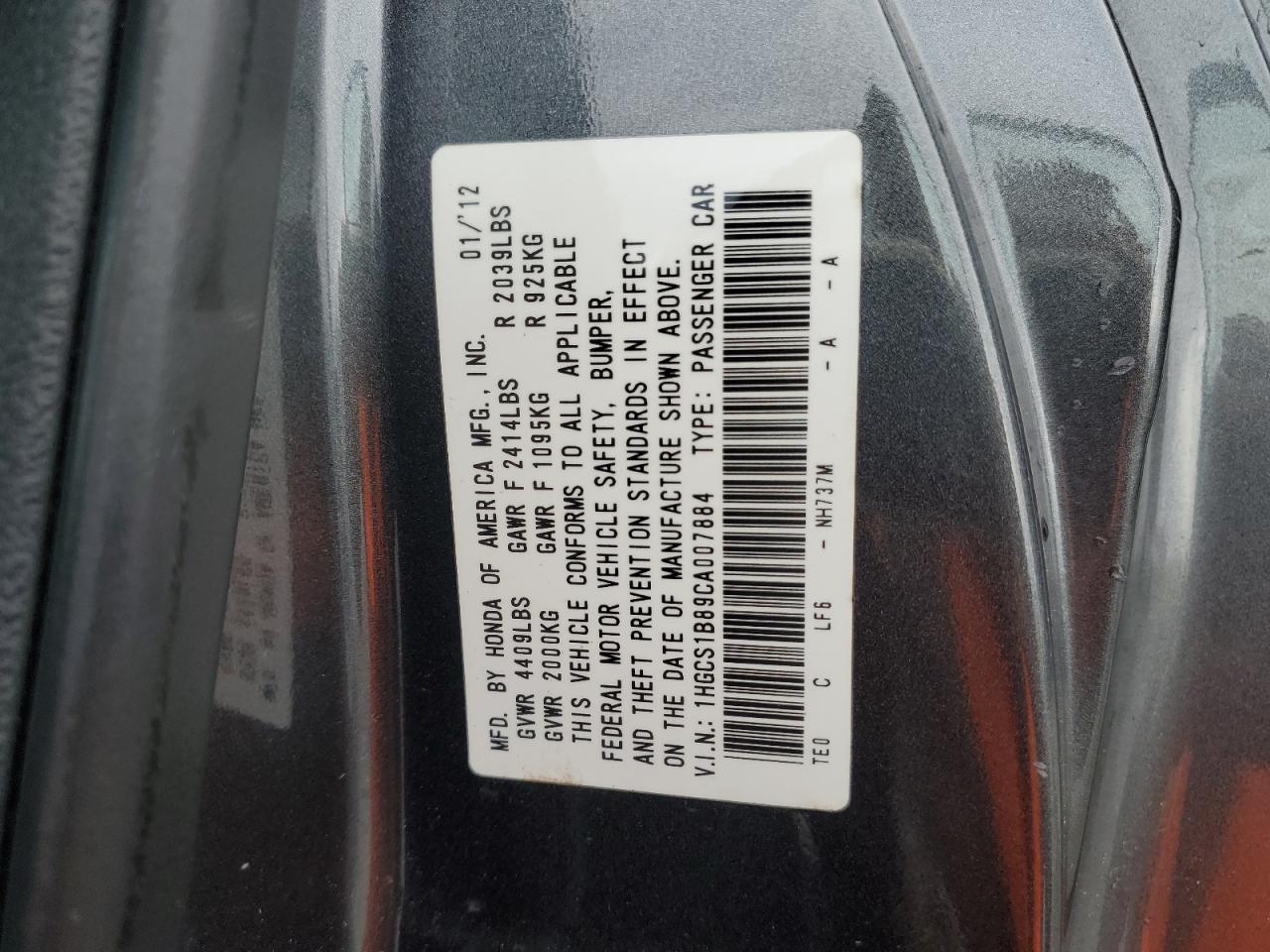 2012 HONDA ACCORD