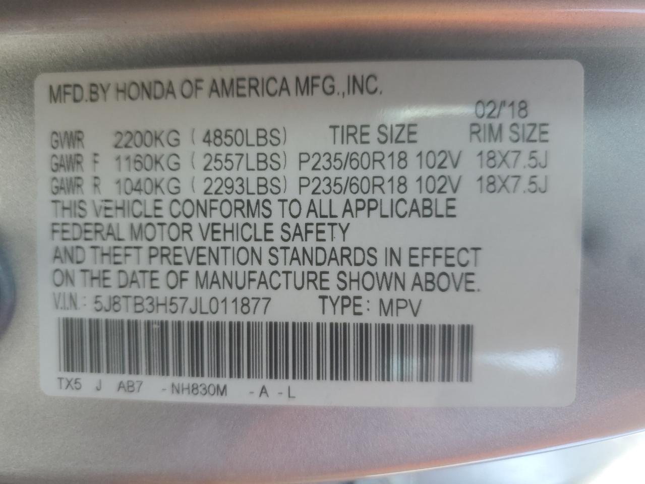 2018 ACURA RDX