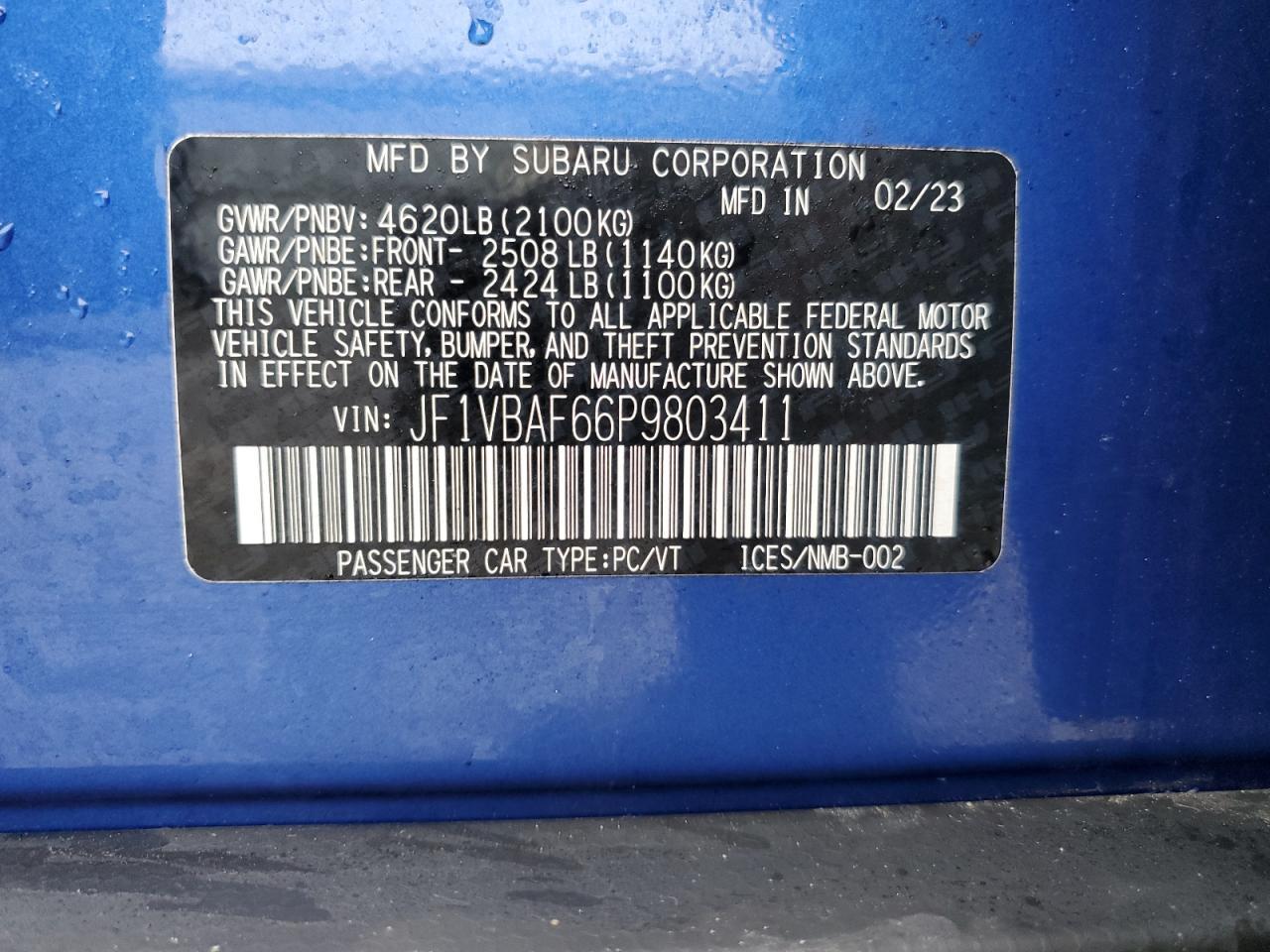 2023 SUBARU WRX