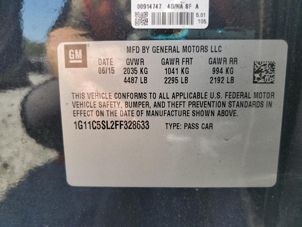 2015 CHEVROLET MALIBU