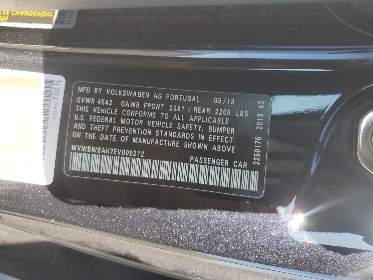 2014 VOLKSWAGEN EOS