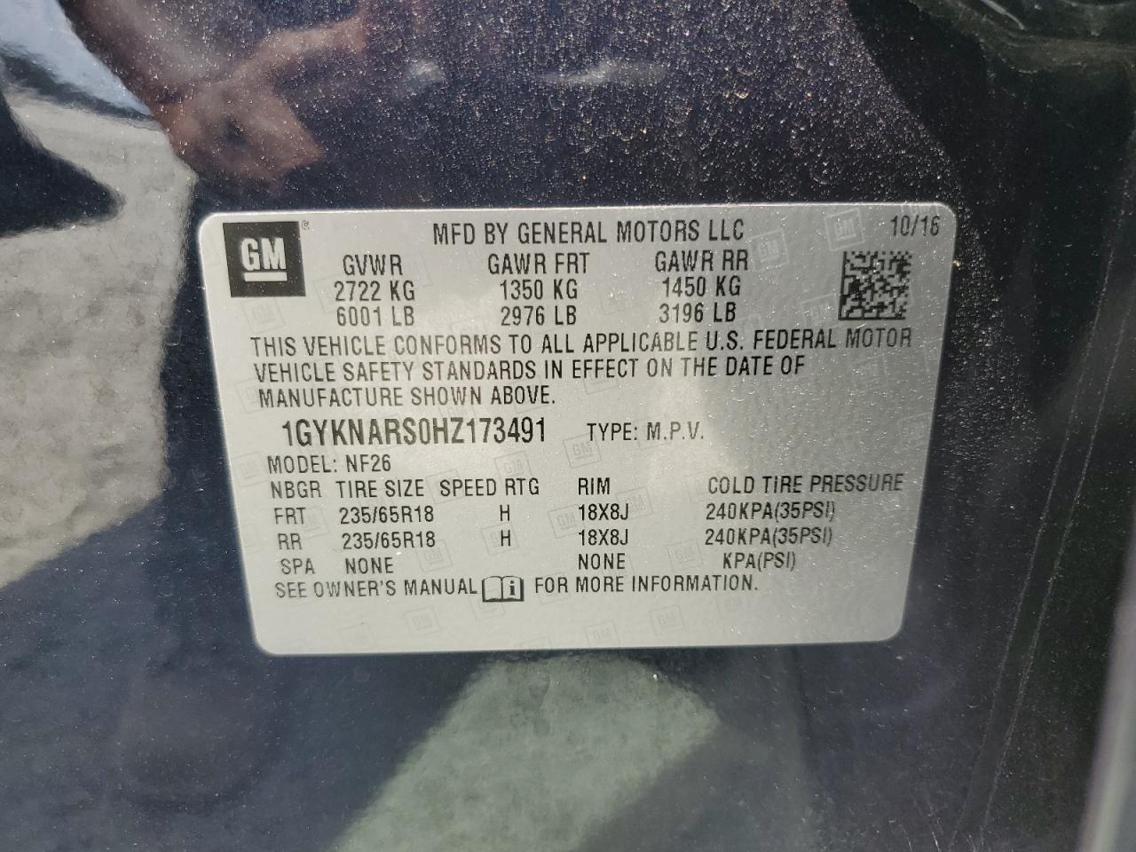 2017 CADILLAC XT5