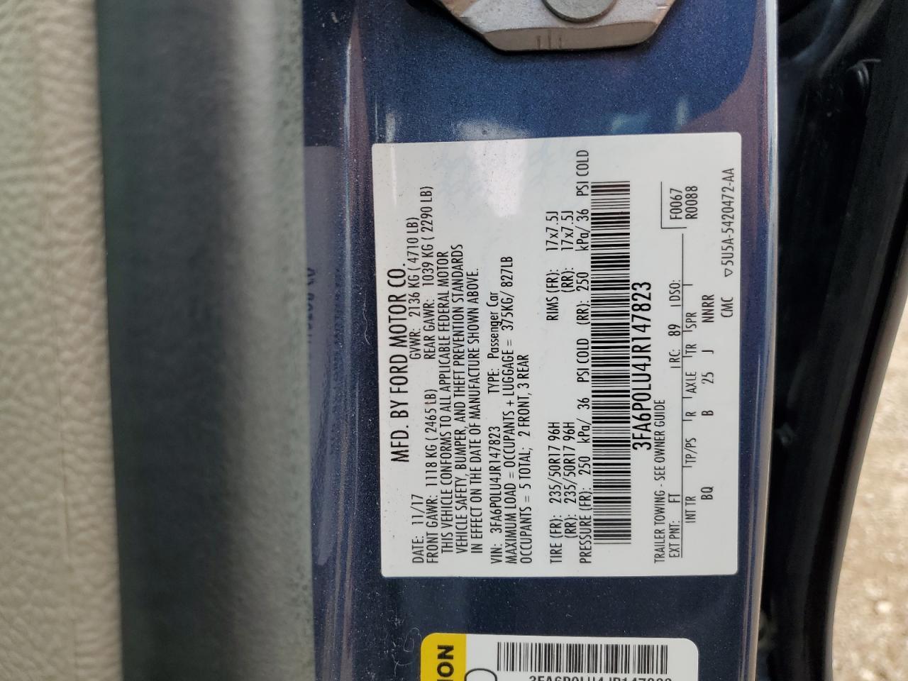 2018 FORD FUSION