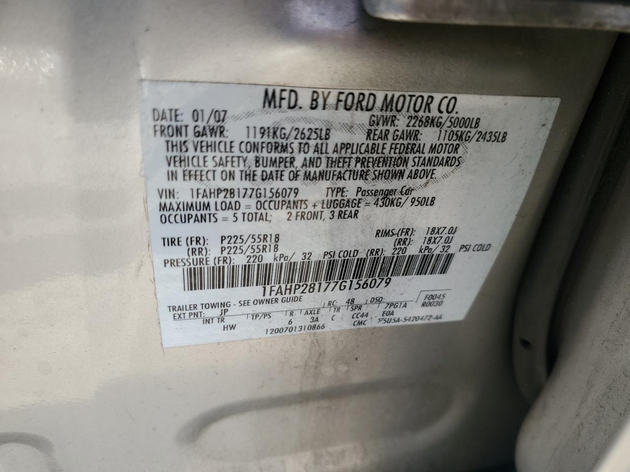 2007 FORD Five Hundred