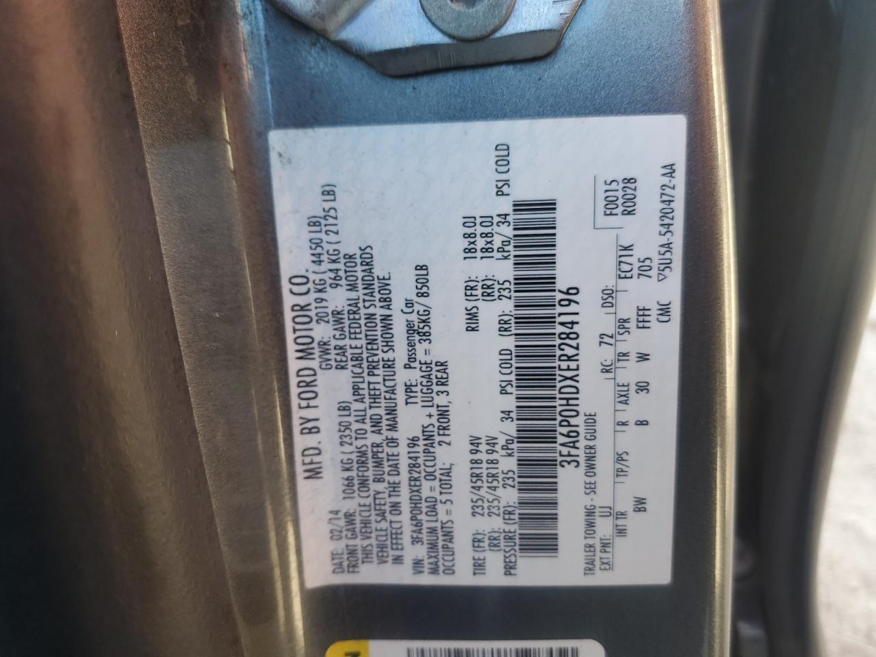 2014 FORD FUSION