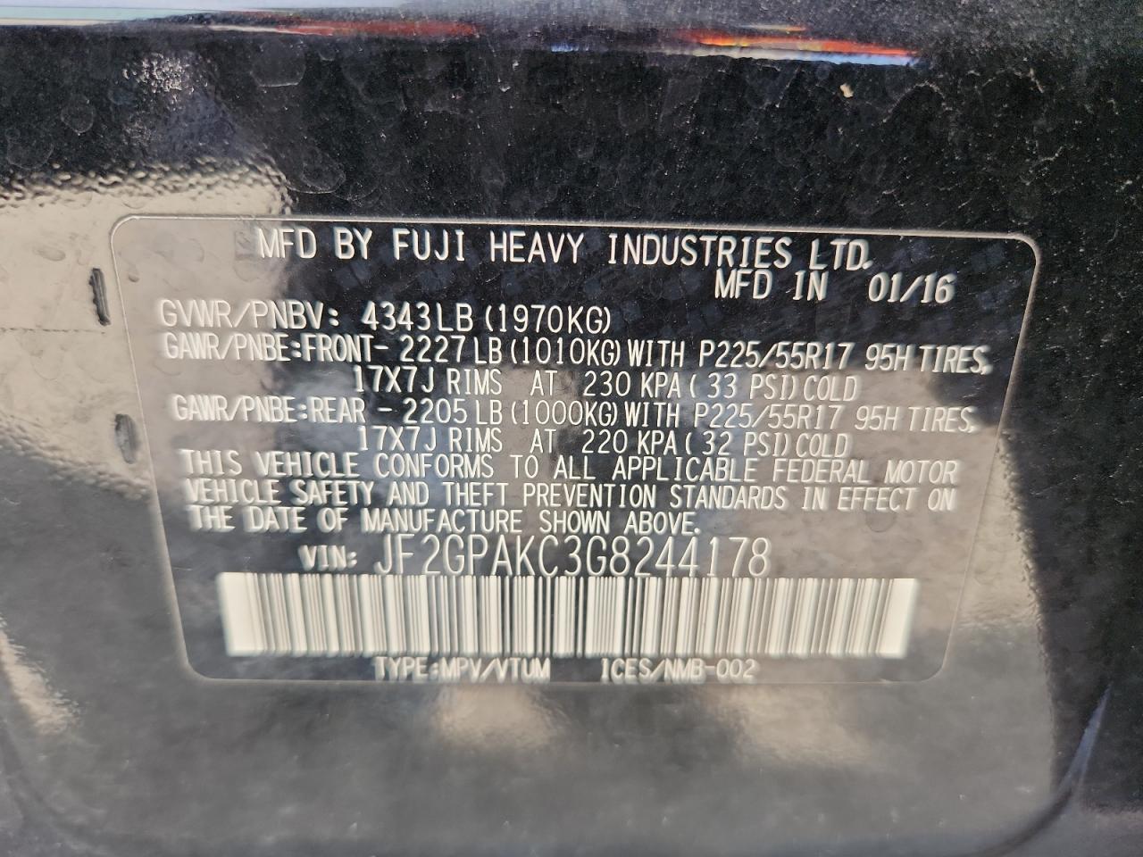 2016 SUBARU Crosstrek