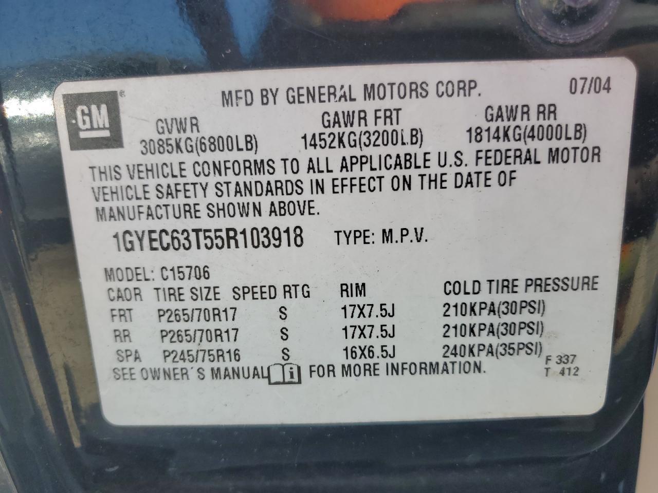 2005 CADILLAC ESCALADE
