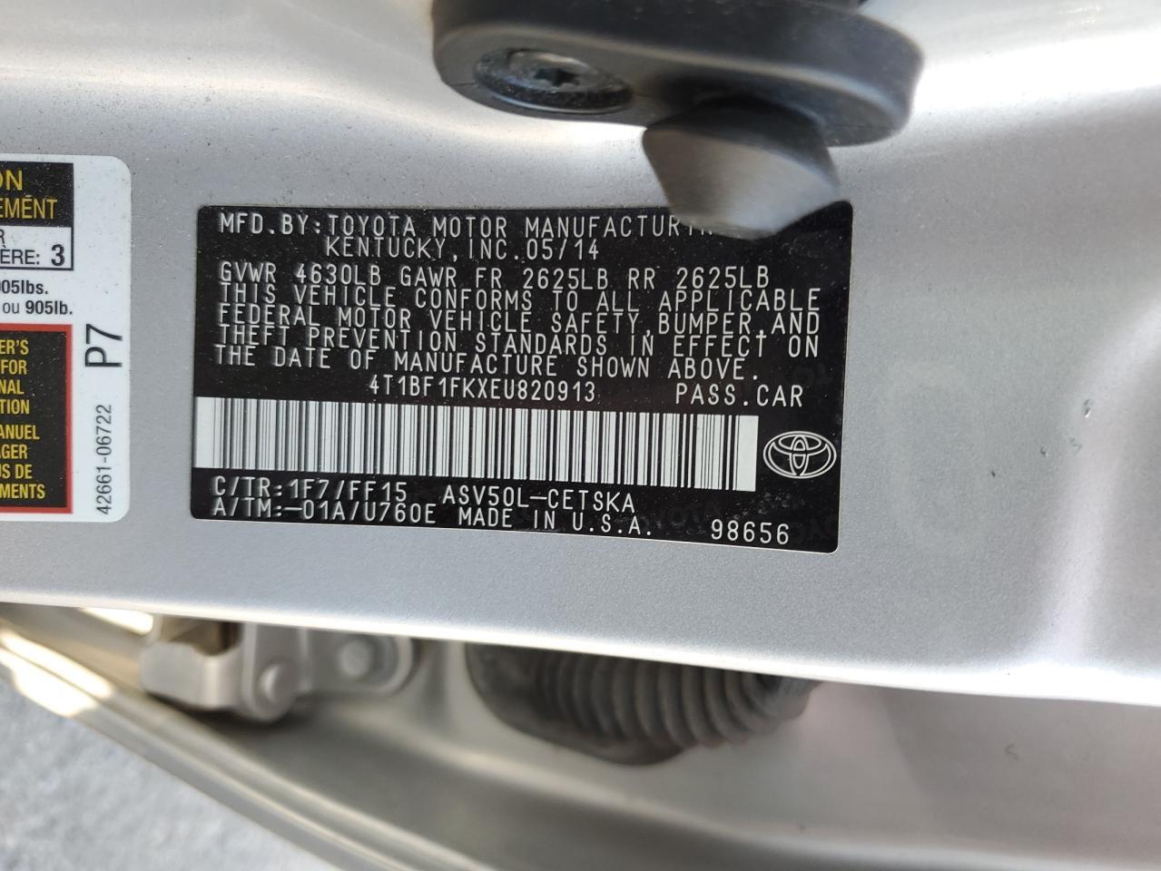2014 TOYOTA CAMRY