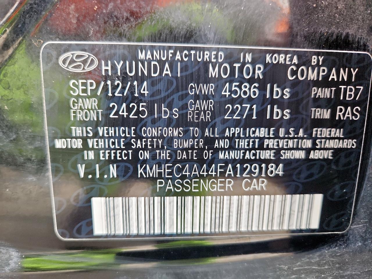 2015 HYUNDAI SONATA