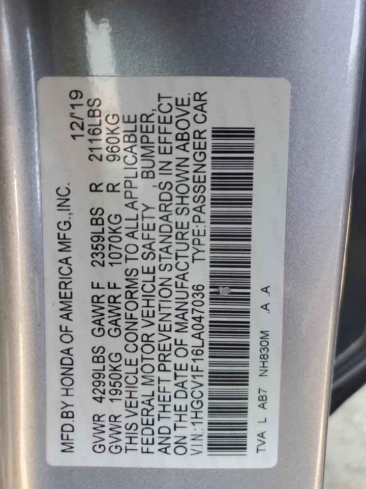 2020 HONDA ACCORD