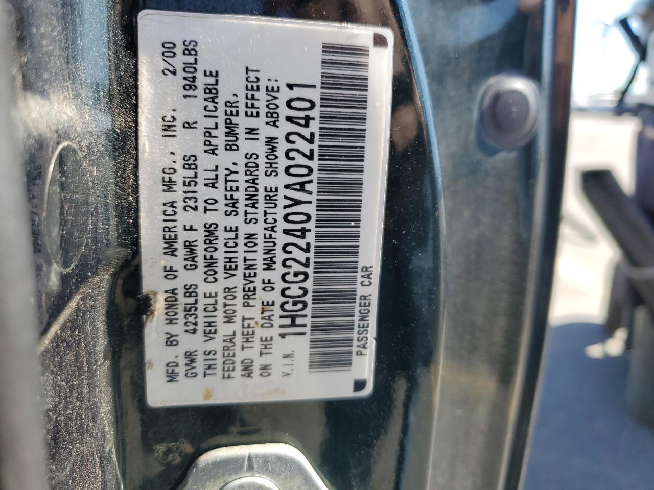 2000 HONDA ACCORD
