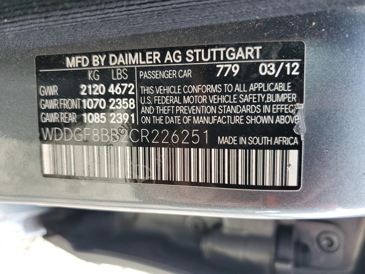 2012 MERCEDES-BENZ C-CLASS