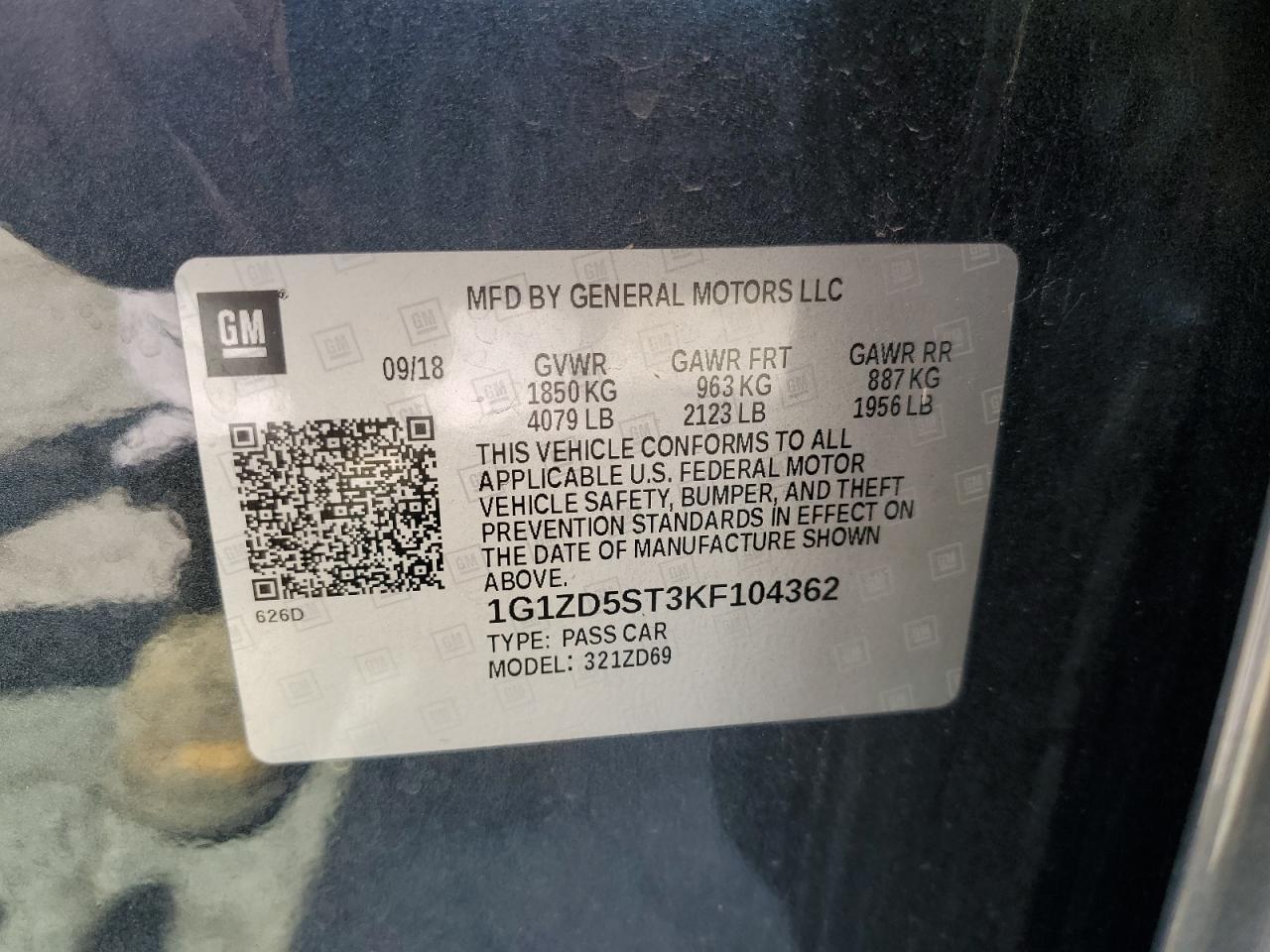 2019 CHEVROLET MALIBU