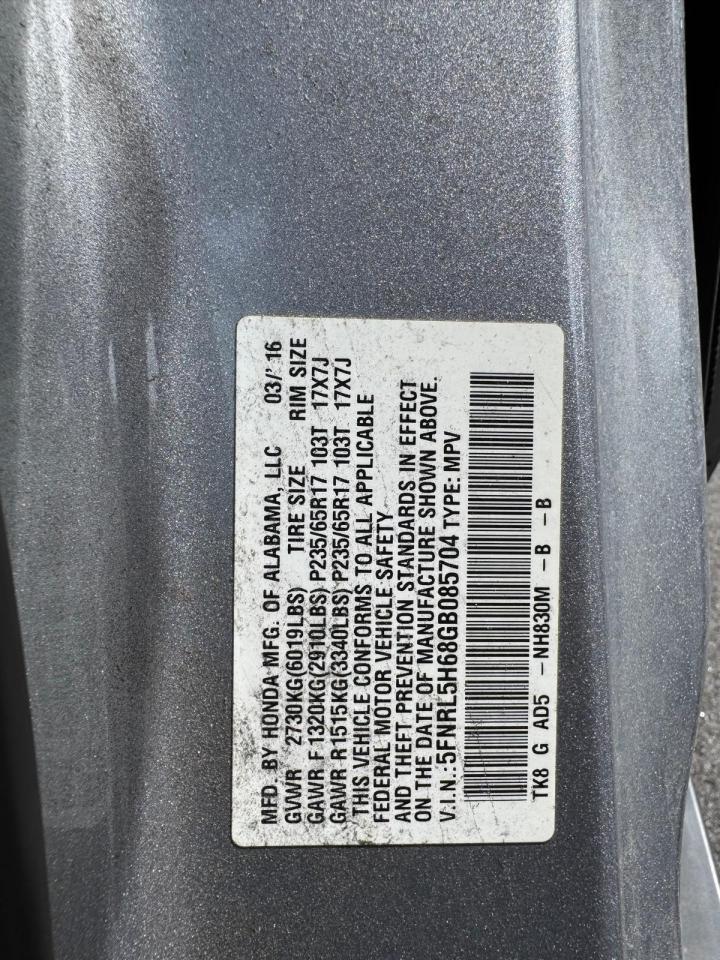 2016 HONDA ODYSSEY