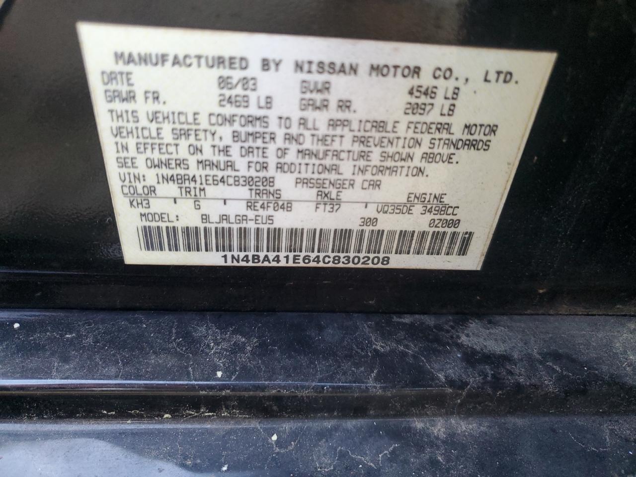 2004 NISSAN Maxima