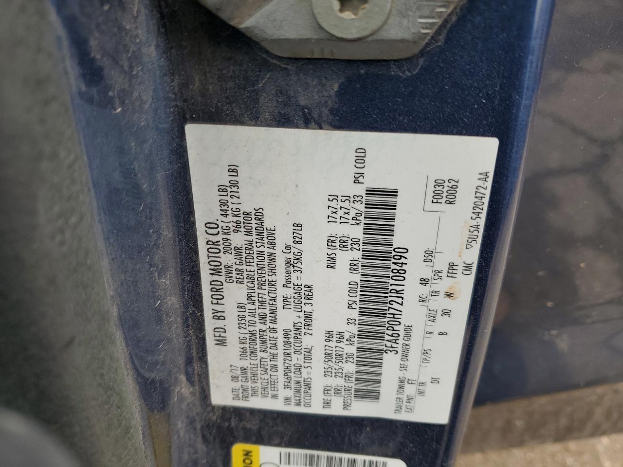 2018 FORD FUSION