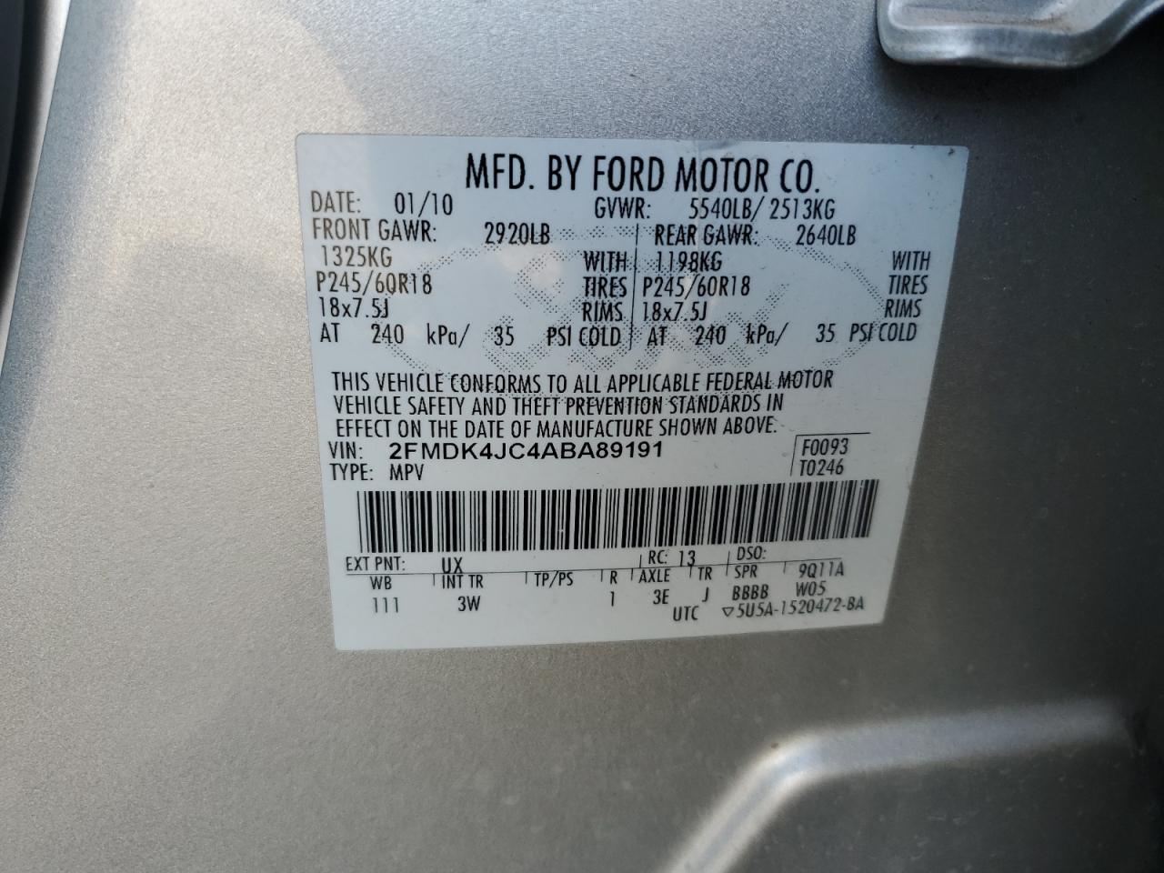 2010 FORD EDGE