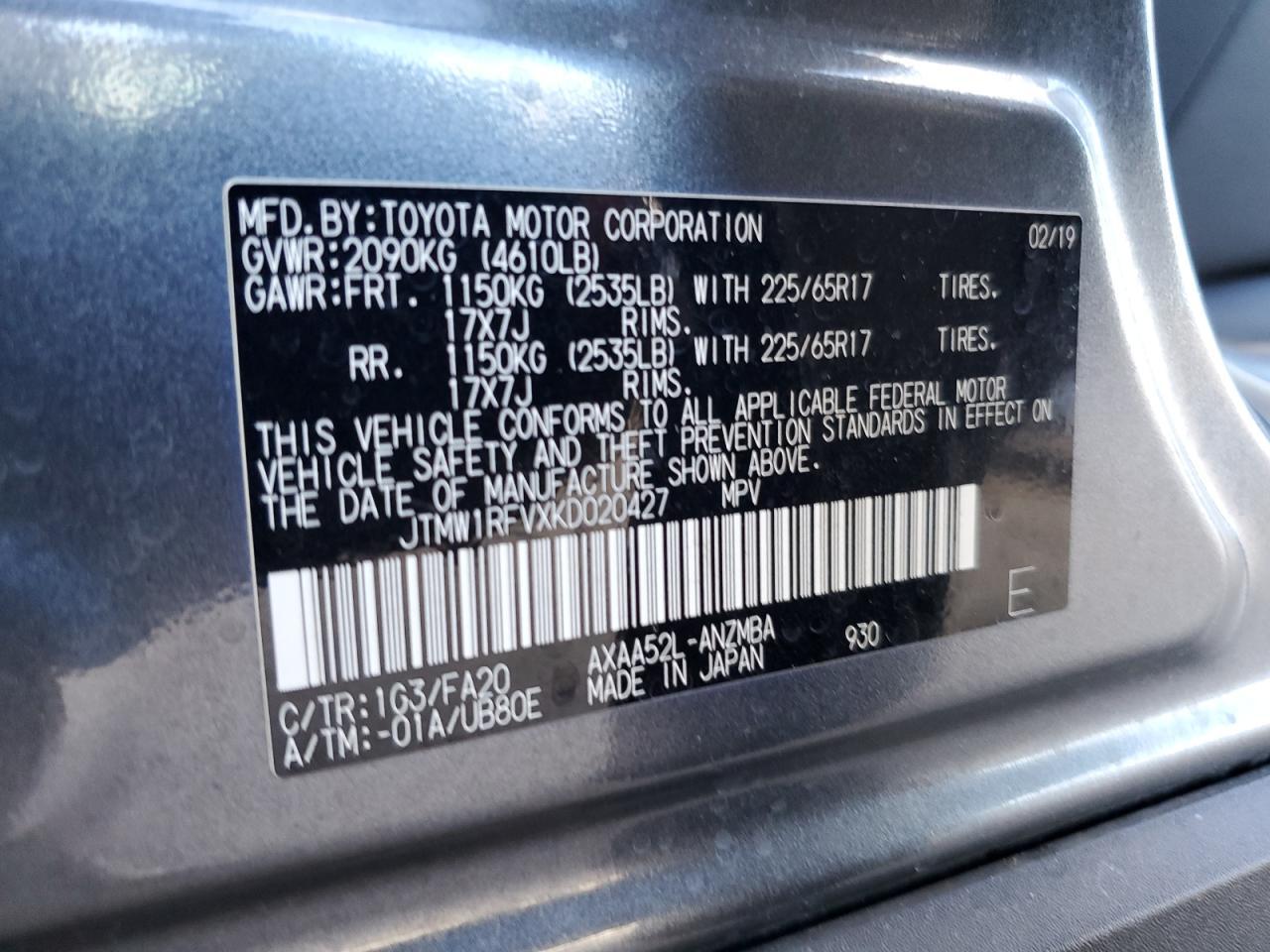 2019 TOYOTA RAV4