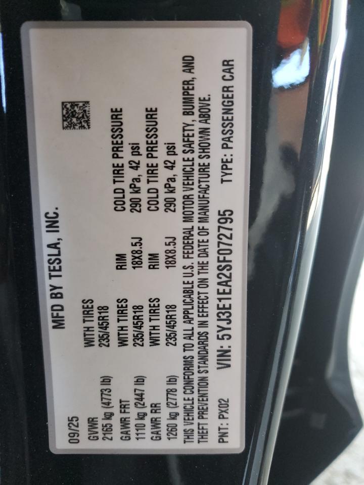 2025 TESLA MODEL 3