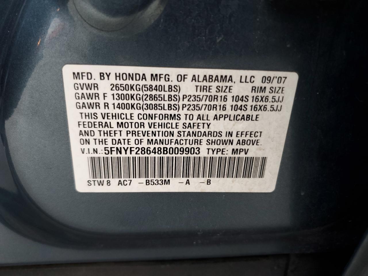 2008 HONDA PILOT