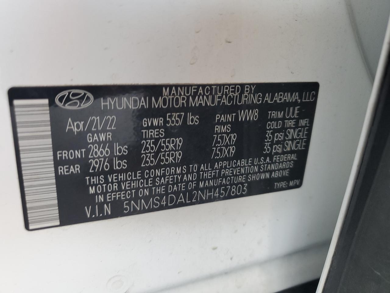 2022 HYUNDAI SANTA FE