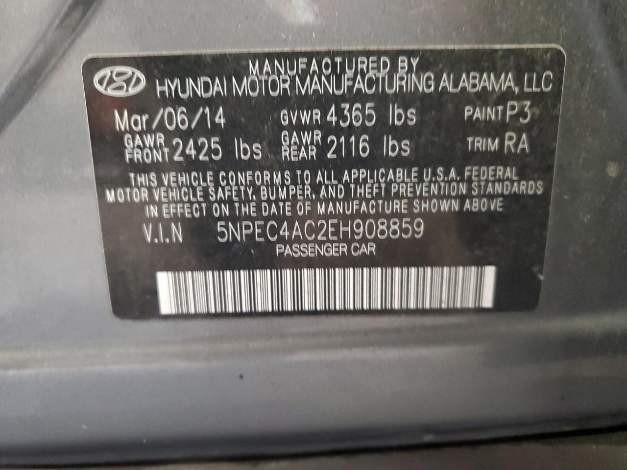 2014 HYUNDAI SONATA