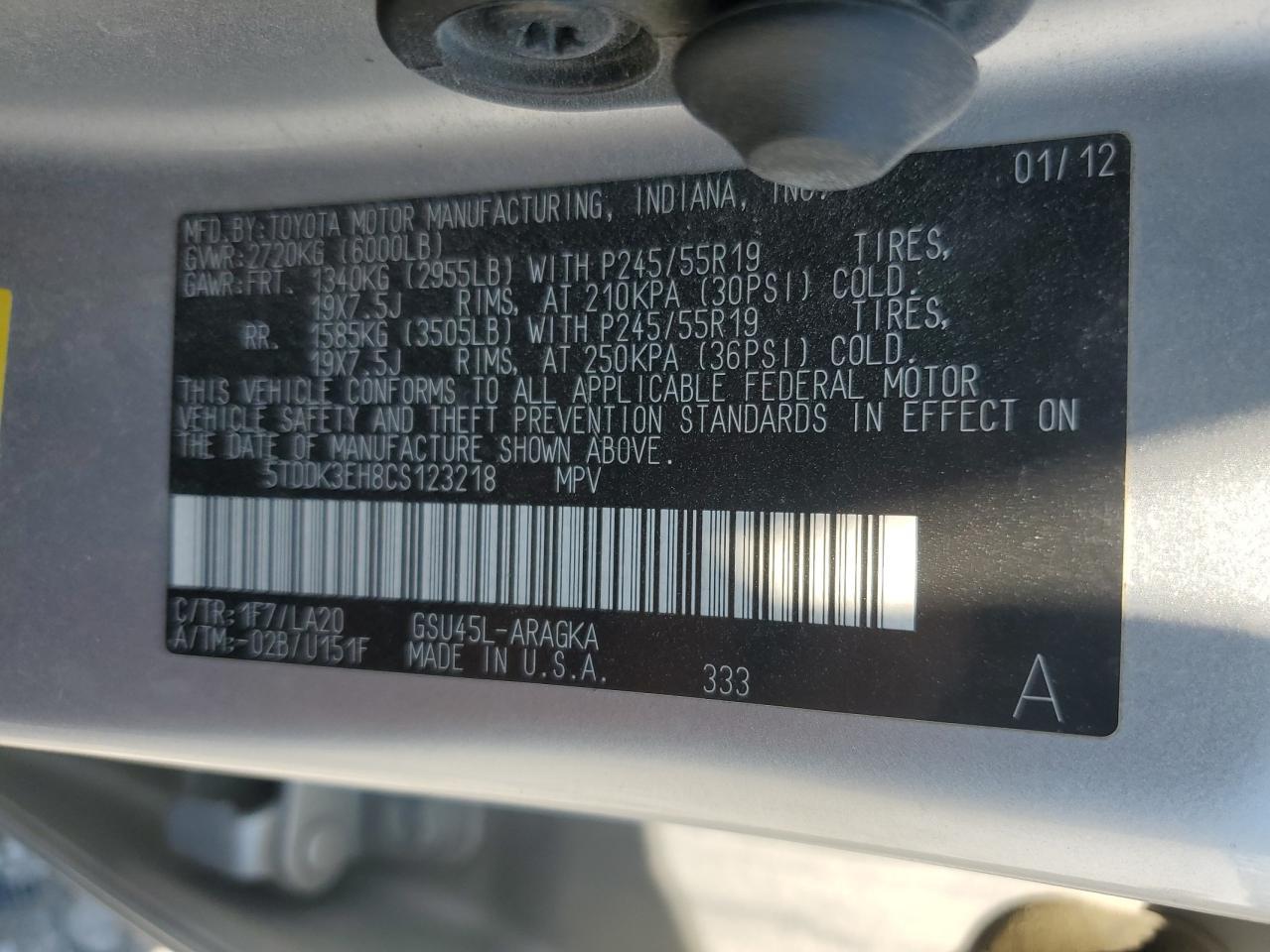 2012 TOYOTA HIGHLANDER