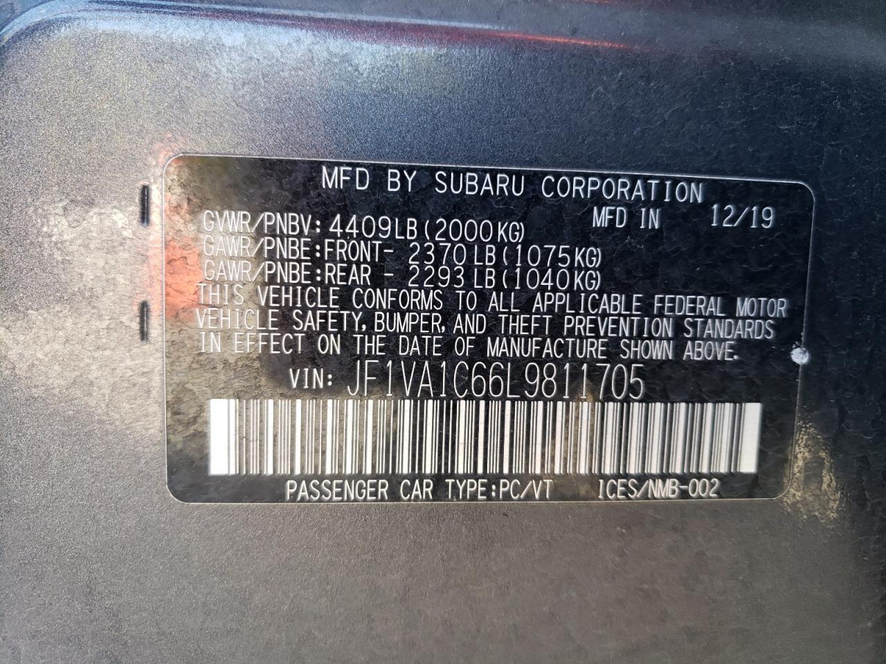 2020 SUBARU WRX
