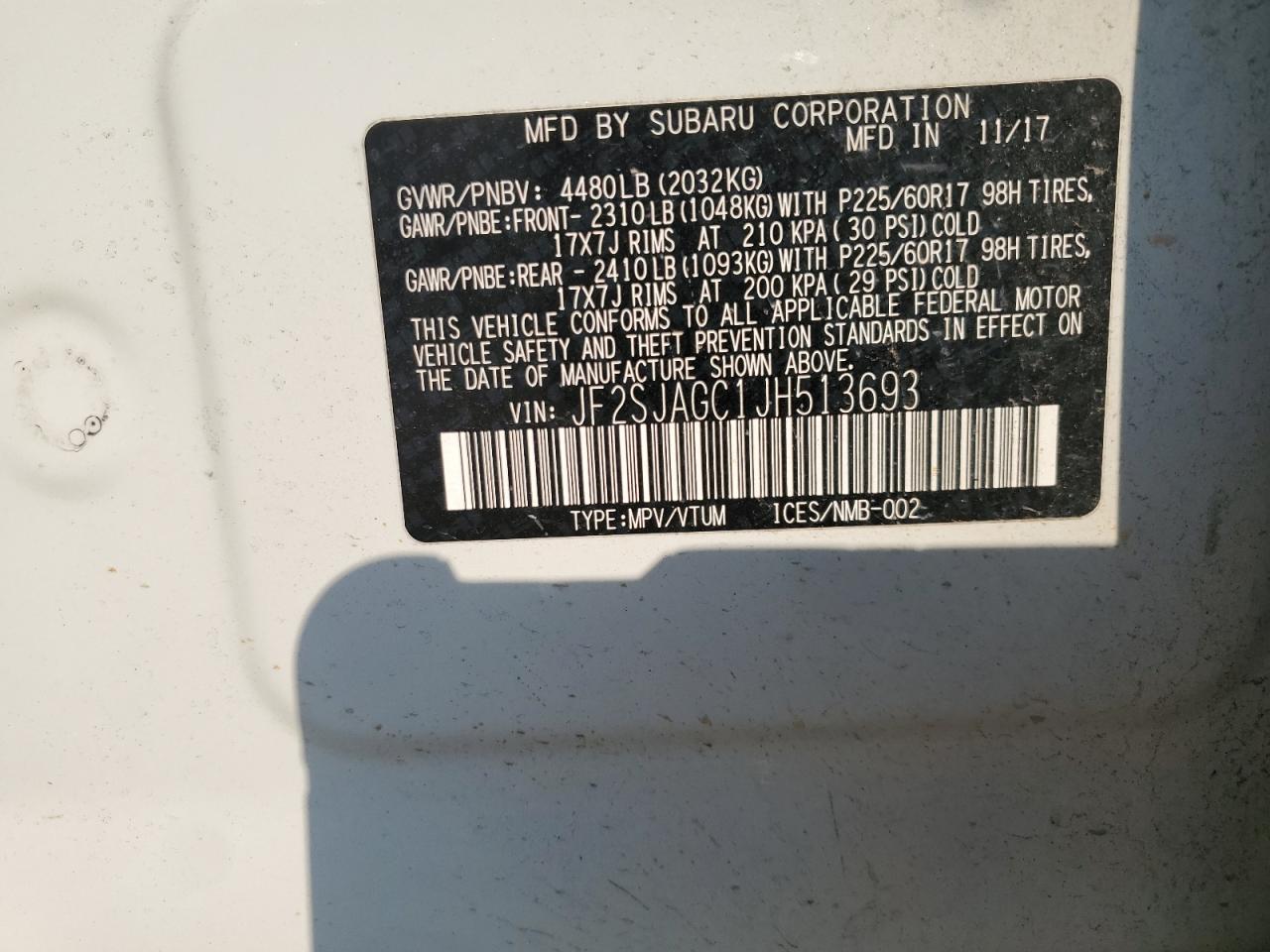 2018 SUBARU FORESTER
