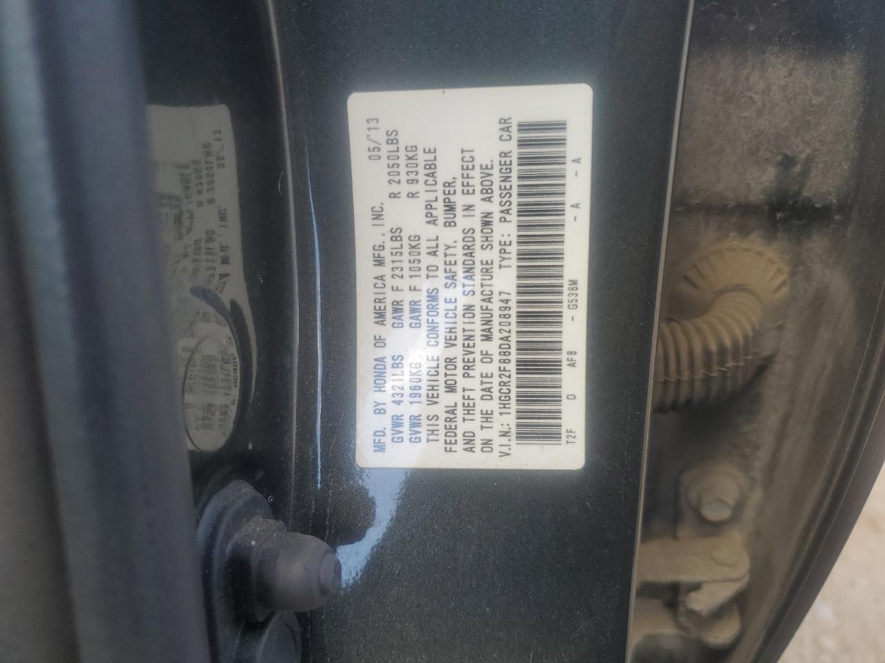 2013 HONDA ACCORD