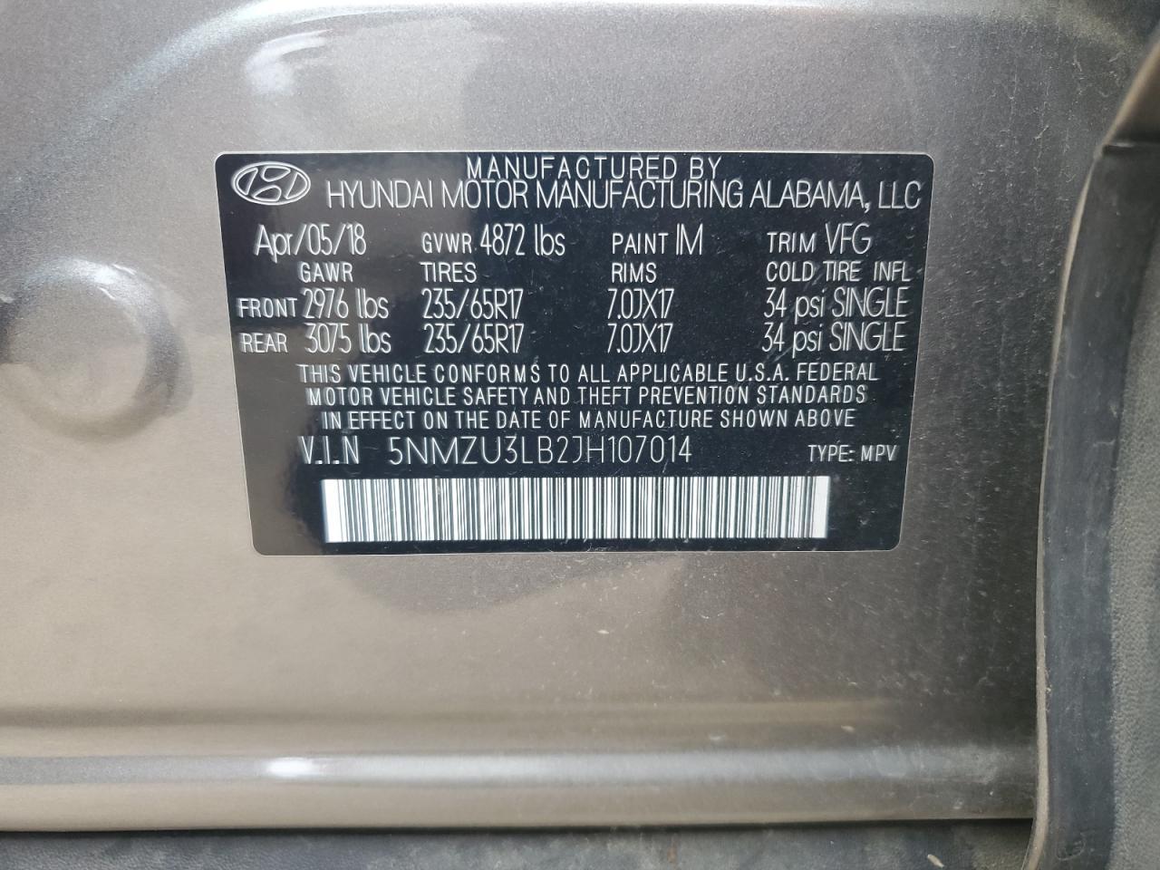 2018 HYUNDAI SANTA FE