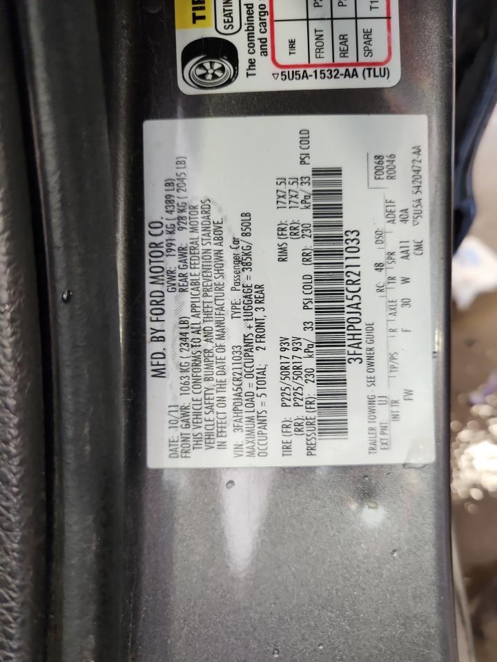 2012 FORD FUSION