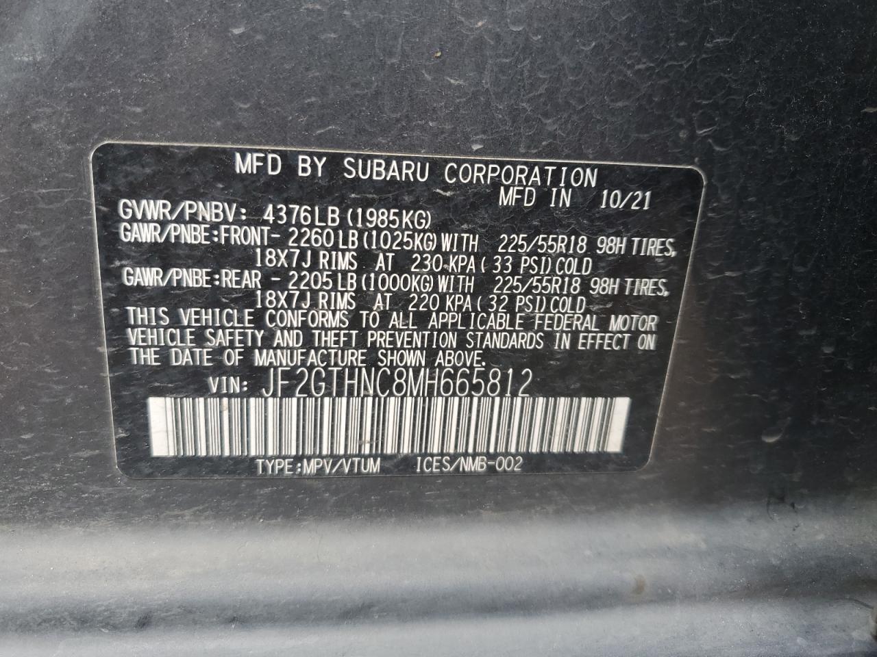 2021 SUBARU Crosstrek