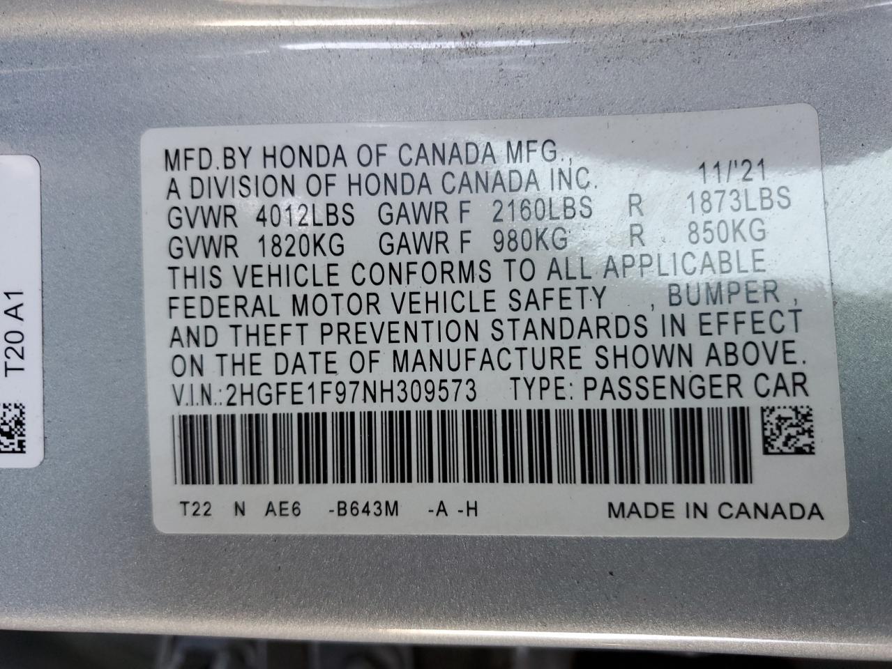 2022 HONDA CIVIC