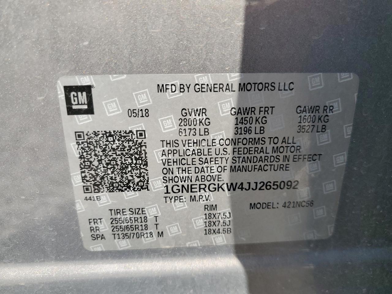 2018 CHEVROLET TRAVERSE