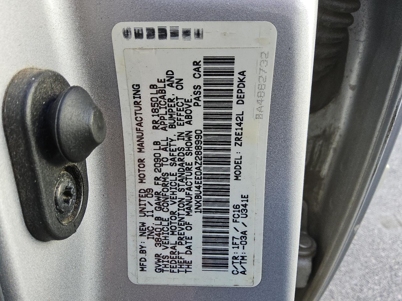 2010 TOYOTA COROLLA