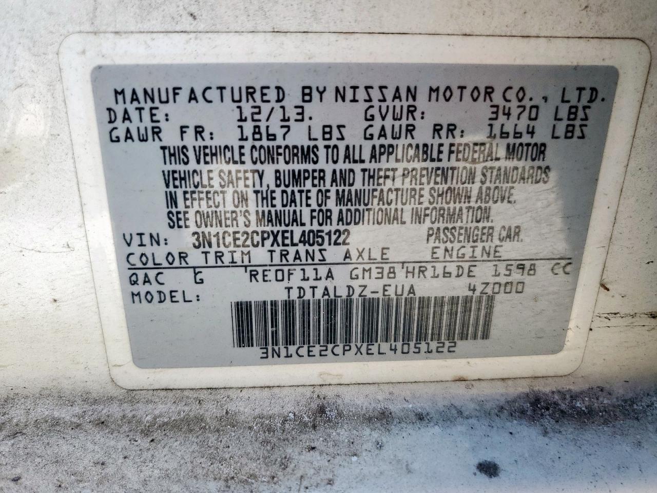 2014 NISSAN Versa Note