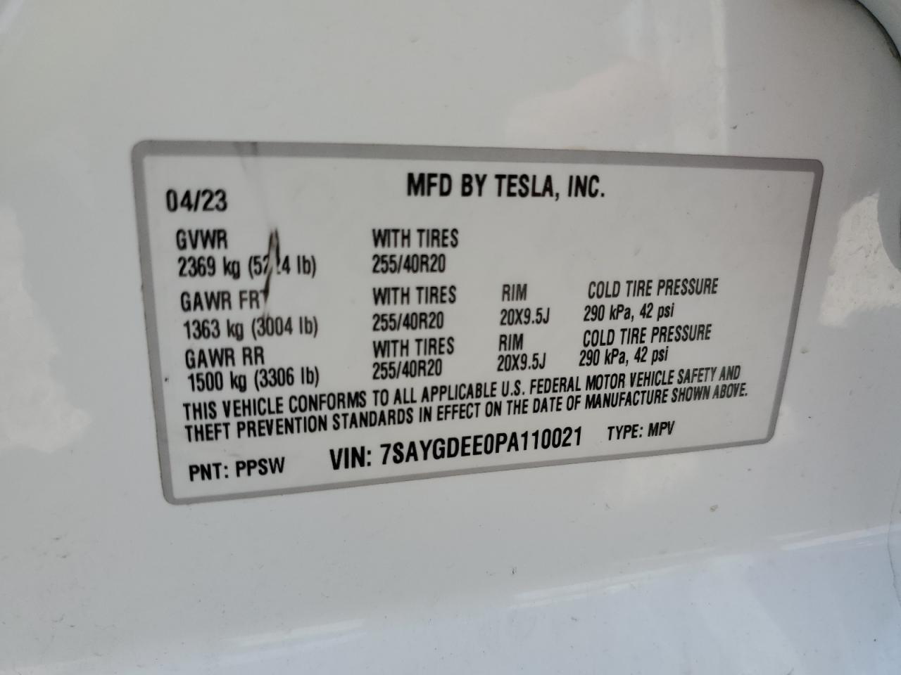 2023 TESLA MODEL Y