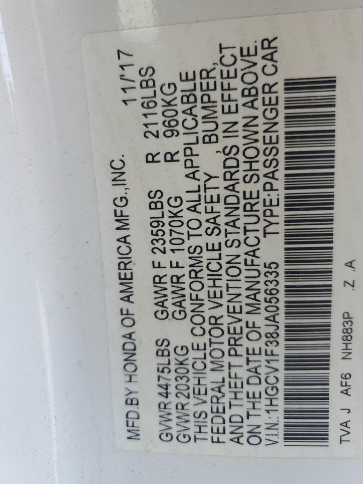 2018 HONDA ACCORD