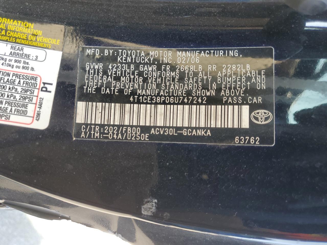 2006 TOYOTA CAMRY