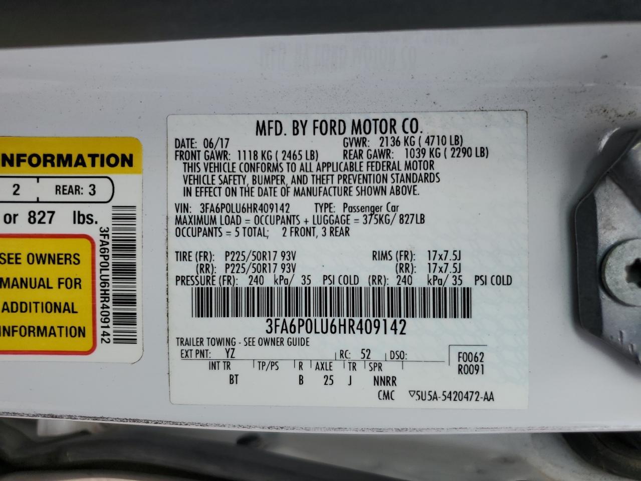 2017 FORD FUSION