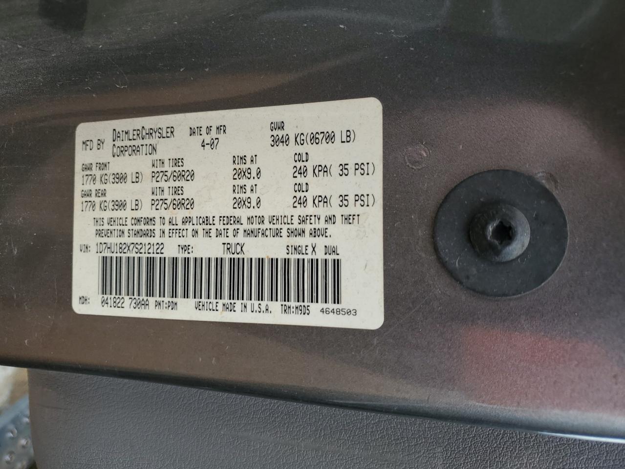 2007 DODGE RAM 1500