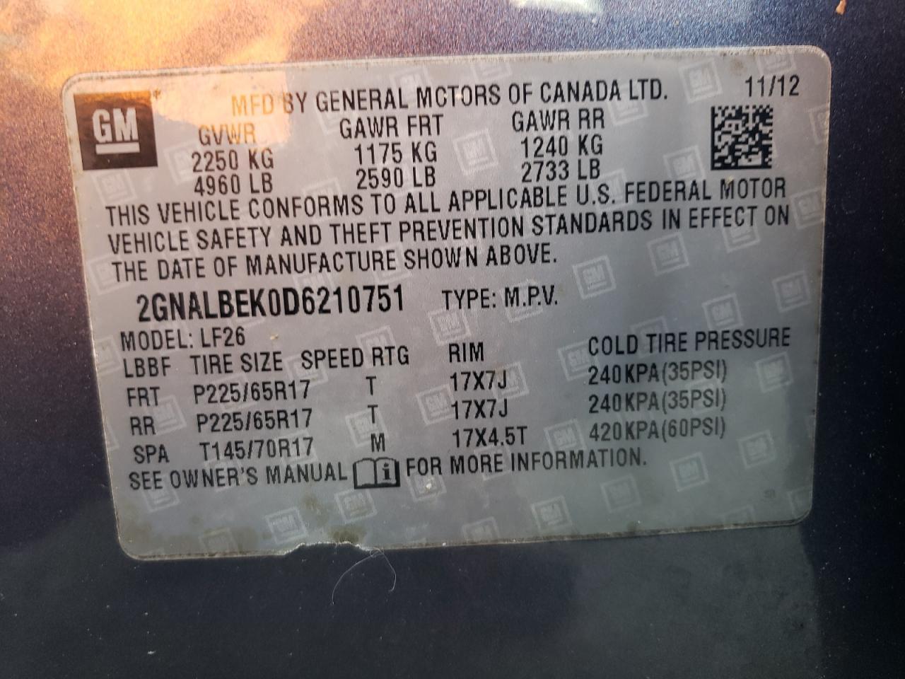 2013 CHEVROLET EQUINOX
