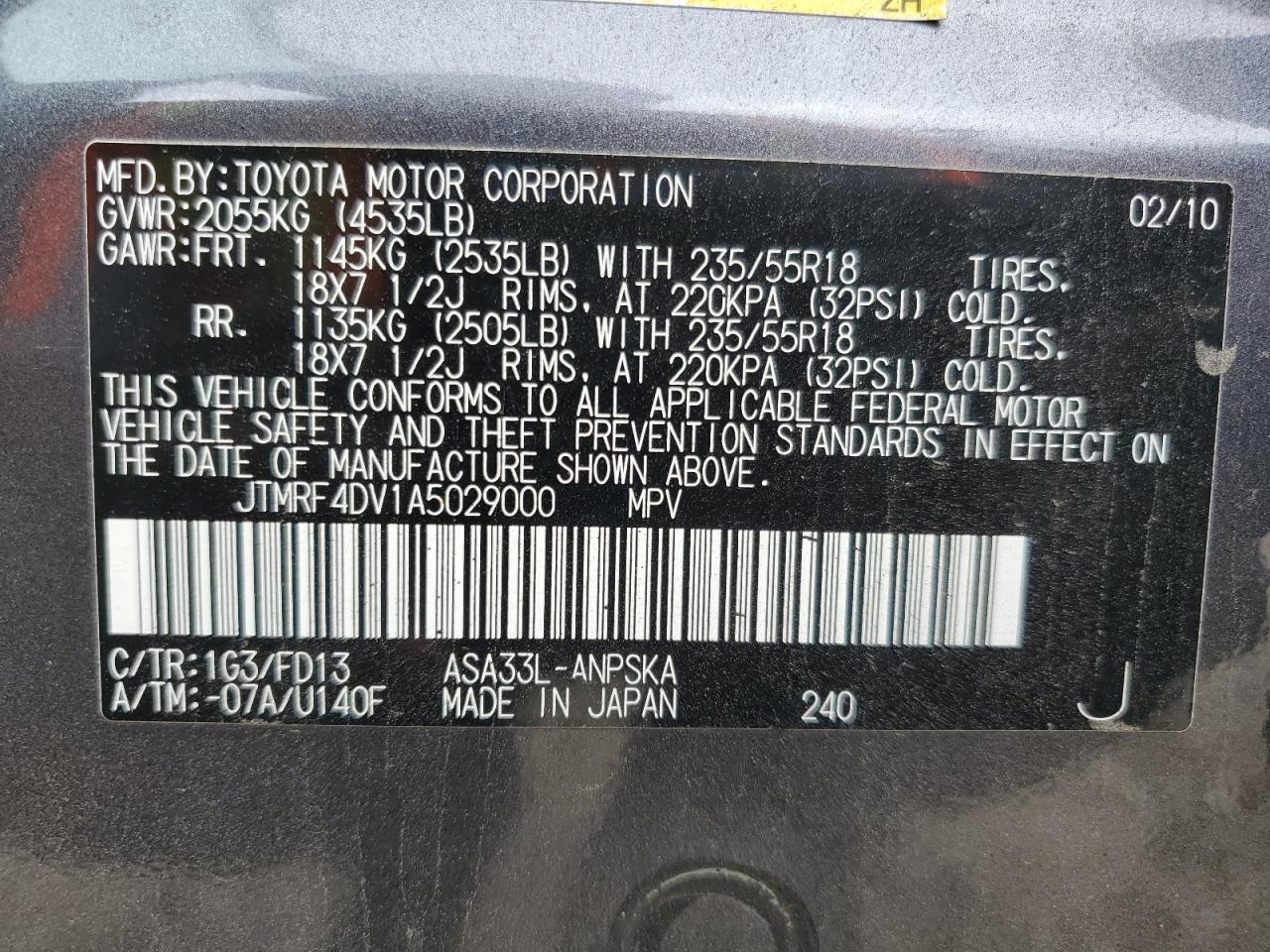 2010 TOYOTA RAV4