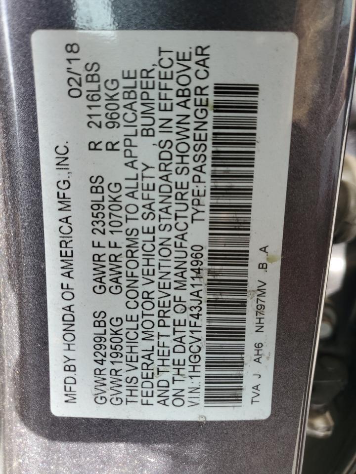 2018 HONDA ACCORD