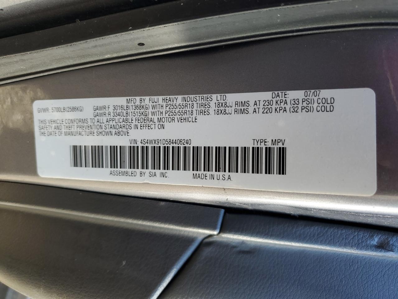 2008 SUBARU Tribeca