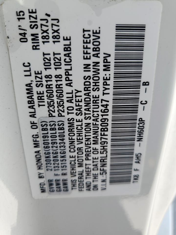 2015 HONDA ODYSSEY